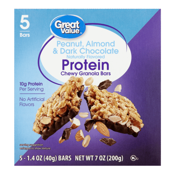 Great Value Peanut, Almond & Dark Chocolate Protein Chewy Granola Bars