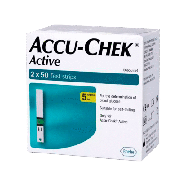 Accu-Chek Active Glucometer Test Strips Box Of 100 (50 X 2)